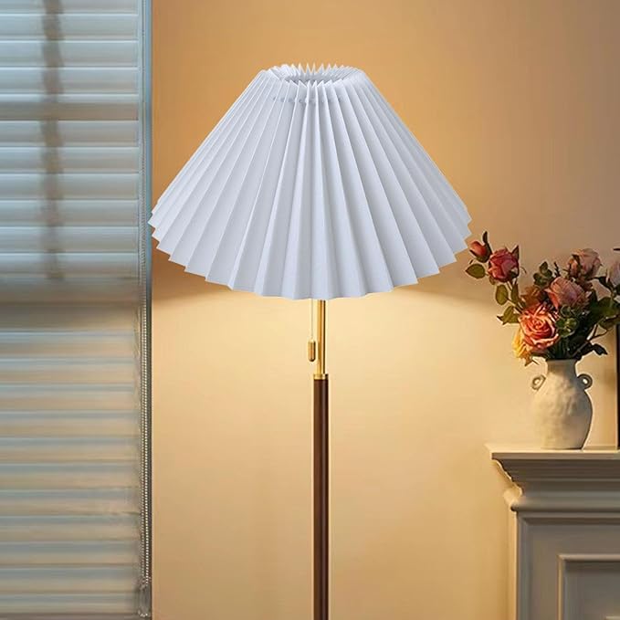 Pleated Table Lamp Shade Replacement Home Decor Lighting Fixtures Light Cover Floor Lamp Shade for Office, White