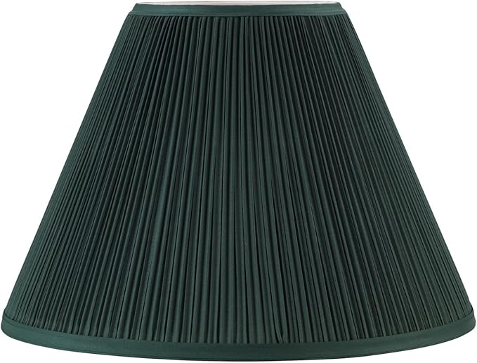Aspen Creative 33168, Mushroom Pleated Traditional Dark Green Spider Lamp Shade, 6-1/2" Top x 15" Bottom x 11" Slant
