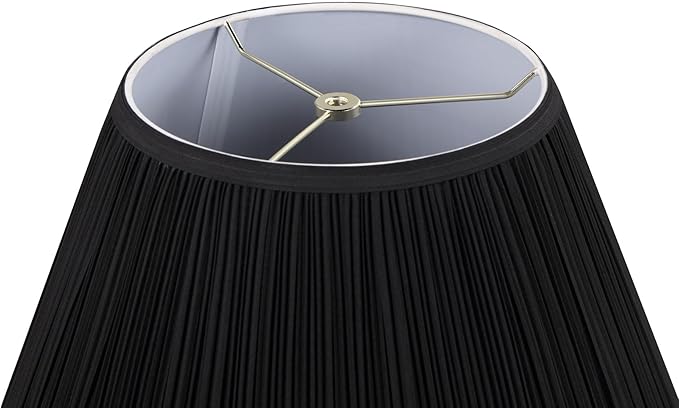 Aspen Creative 33144 Mushroom Pleated Shape Spider Construction Lamp Shade in Black, 9" Top x 18" Bottom x 13" Slant Height