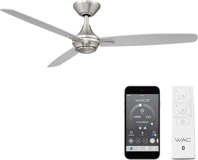 WAC Lighting F-060-BN Blitzen 54" Ceiling Fan & Remote, Brushed Nickel