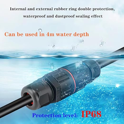 4Pcs 2-pin Wire Connectors Low Voltage Wire Connector Outdoor Electrical Box Waterproof IP68 Quick Splice Wire Terminals Suitable for Low Voltage Landscape Wire(Waterproof up to 4 Meters)