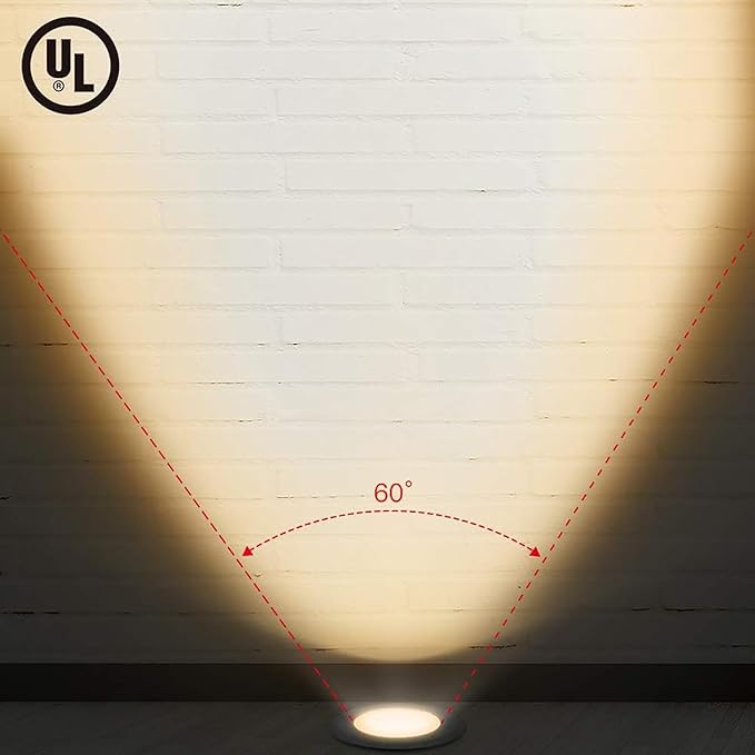 RNEHON 5W In-Ground Well Light,Low Voltage 12-24V, In-Ground Lighting,IP67 Waterproof, Aluminum, 3000K Outdoor Lighting for Yard,Lawn,Garden,Patio,Black (1 Pack)