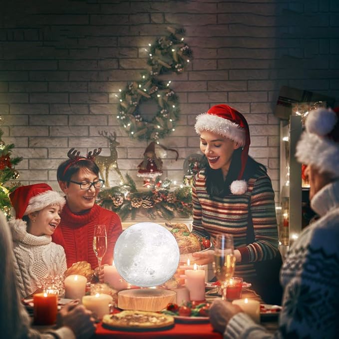 VGAzer Levitating Moon Lamp,Floating and Spinning in Air Freely with 3D Printing LED Moon Light Has 3 Colors for Unique Christmas Gifts,Room Decor (3 Colors)