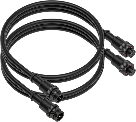 BTF-LIGHTING 9.84FT 5 Pin 0.32mm²/22AWG IP67 Extension Cable Wire with Male and Female Connectors for RGBW 4 in 1 5050 etc LED Strip 22mm Metal Nut Big Size Home Lighting Connector
