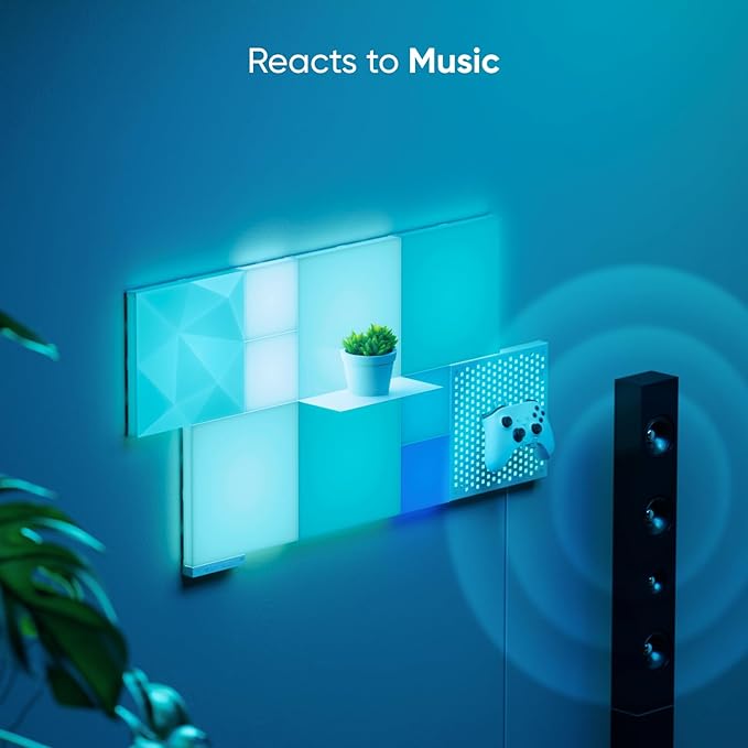 Nanoleaf Blocks Combo S Smarter Kit, Indoor RGBW WiFi Wall Light Panels, 4pk