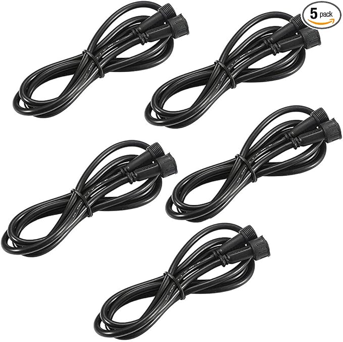FVTLED Pack of 5, 1m 3.28ft 2Pin Extension Cable Wire with Male and Female Connectors at Both Ends for Single Color LED Deck Light