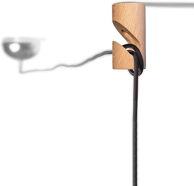 Oak Ceiling Hook 2in, Scandinavian Modern Style, Screw Mount for Plants, Pendant Lights, Garlands, Cord Management