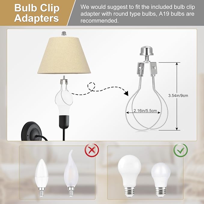 Lamp Shades with Glitter Gold Thread, Replacement Lamp Shades for Table Floor Bedside Lamps, 5.5" Top x 10" Bottom x 6.6" High, Durable Lampshade with Spider Fitter, Bulb Clip Adapters Included
