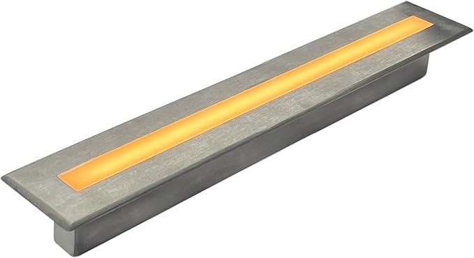 LUMENGY Deck Liner LED Light 0.5x9 Inch, 2700K Warm White, 12V Low Voltage, IP67 Waterproof, for Wood and Composite Decks and Patios, Brown, Stainless Steel Finish