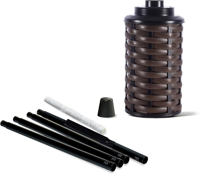 TIKI Brand Easy Install Bali Brown 65 Inch Torch, Outdoor Decorative Lighting for Lawn Patio Backyard, Bamboo Wrapped Torch, 2 - Pack, 1124124