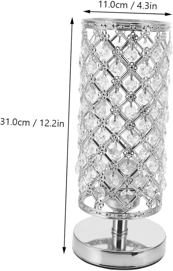 1pc Crystal Table Lamp for Indoor Use Durable Stylish Desktop Light with Button Switch for Home Decor and Dormitory Atmosphere