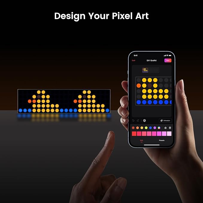 YEELIGHT Cube Smart Lamp, 16 Million Colors Option LED Cube Lamp, Dynamic Lighting, Music Flow, Clock, Text & Emoji Modes, WiFi Connected, APP Control Desk Lighting for Kids Room, Relaxation