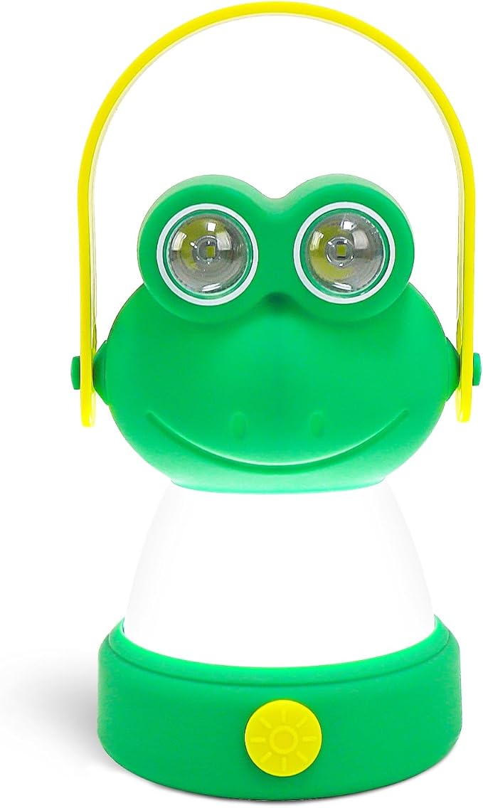 Outdoor Equipment LED Camping Lantern for Kids Age 6+, Battery Powered Night Light, Theme Gift for Children's Day, Birthday, Frog Style Lightweight Tent Lamp (Battery NOT Included)
