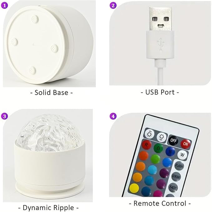 Ocean Wave Projector Light, 16 Color Water Ripple Lamp with Remote Control, 3D Ocean Lamp for Home Office Bar Restaurant