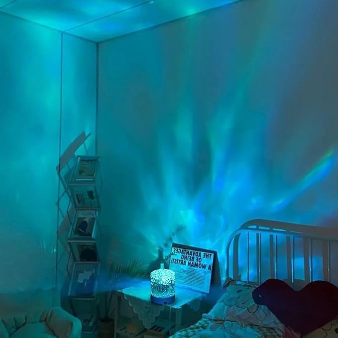 JININQ RGB Colors Changing lamp,Ocean Wave Projector Lamp,16 Colors Changing Show Northern Lights Projector,Wave Night Light,Underwater Effect Led Light for Room Bedroom Decor
