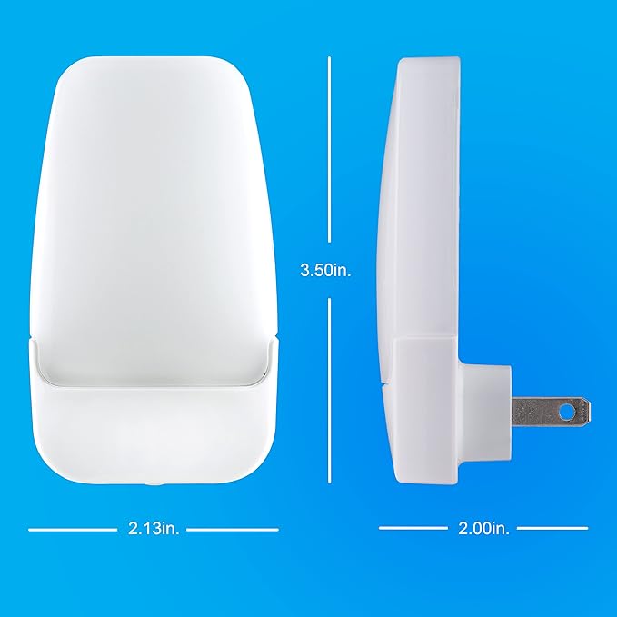 GE LED Night Lights Plug Into Wall, Dusk to Dawn Sensor, Ambient Lighting, Dorm Room Essentials, Bathroom Decor, Smart Home, for Bedroom, Cool White, 55991, 2 Pack