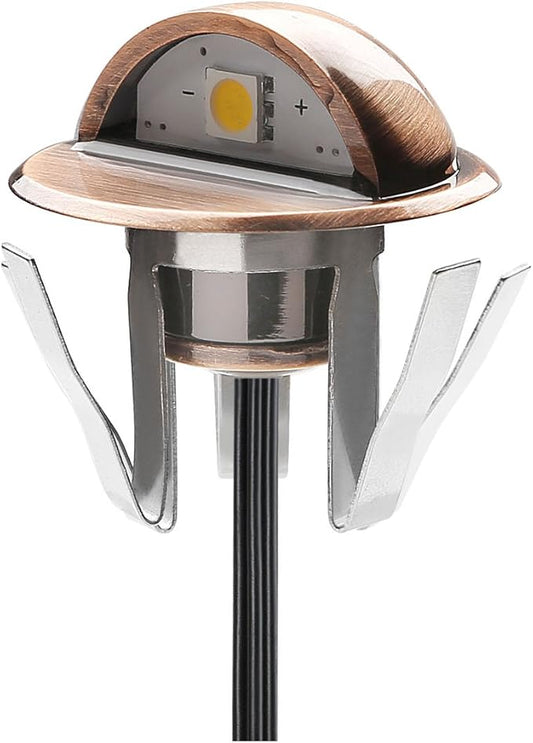 1PCS LED Deck Stair Lighting Kit, Low Voltage Patio Deck Lamp IP65 Φ1.38 Indoor Outdoor Wood RGB Multicolored Recessed Yard Garden Patio Step Landscape Pathway Decor Lights, Bronze(RGB)