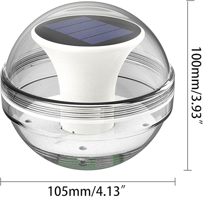 LED Solar Floating Light Waterproof Swimming Pool Lamp Color Changing Decoration Lawn Lights for Fountain Fish Tank-Pond White PC