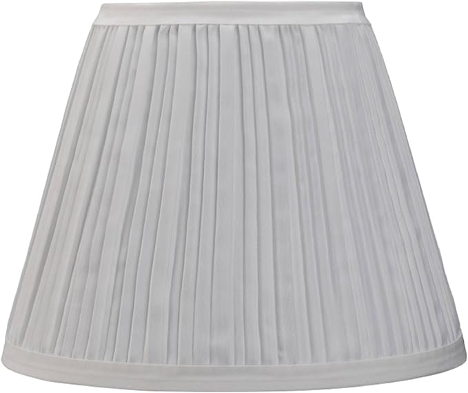 Aspen Creative 33006A Transitional Hardback Empire Shape Spider Construction Lamp Shade in Pleated Off White, 9" Wide (5" x 9" x 7")