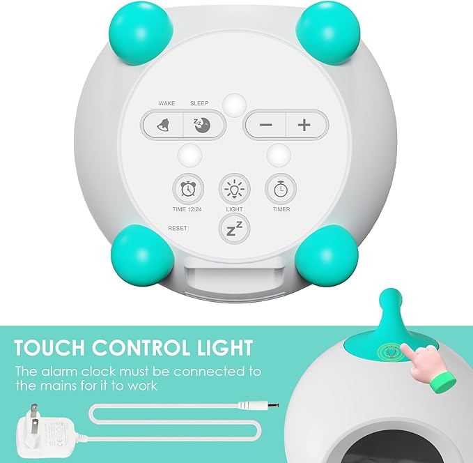 iHoo Ok to Wake Kids Alarm Clock, Toddler Sleep Training Clock with Touch Night Light, Nap Timer Gift for 2-9 Years Girls Boys