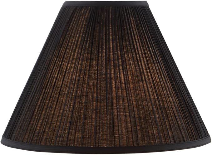 Aspen Creative 33192, Transitional Hardback Empire Shaped Mushroom Pleated Black Spider Shade, 6" Top x 16" Bottom x 12" Slant