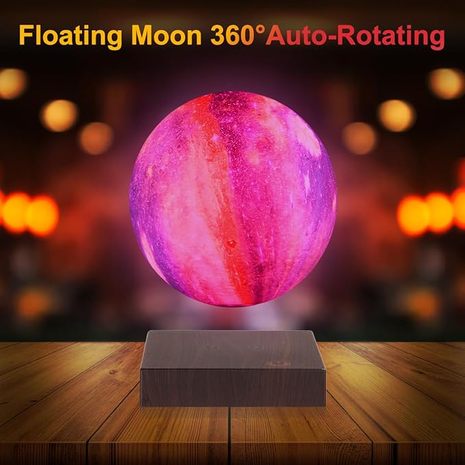VGAzer Levitating Galaxy Moon Lamp with Remote Swich, Kids Hover Ball Moon Lamp, 16-Color Dimmable Bedroom Table Lamp,Gifts