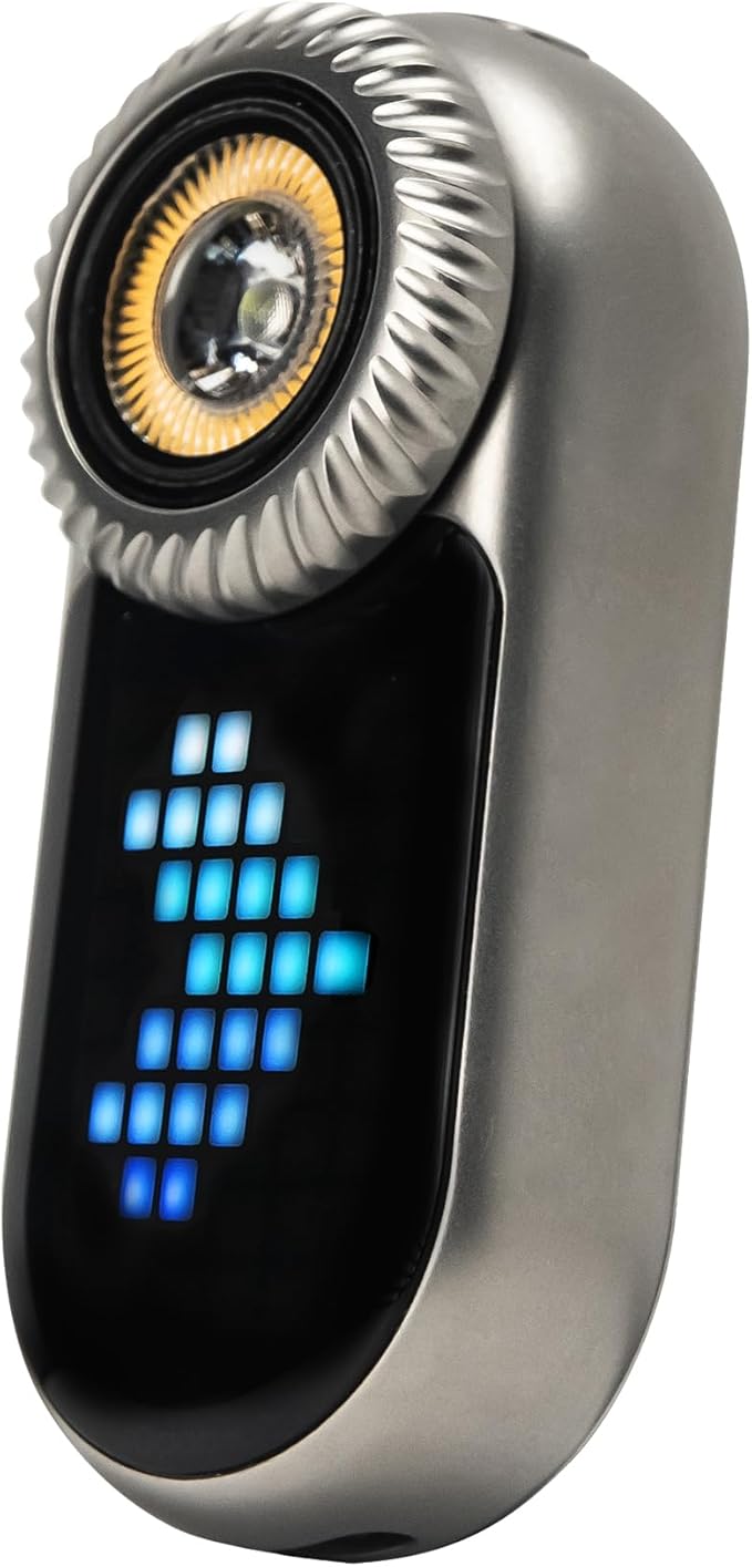 LOOPDOT EDC Flashlight – Rechargeable Small and Powerful LED Flashlight with RGB Pixel Display, Interactive Games, Adjustable Brightness – Cool Gadget Gift for Kids & Adults (TI)