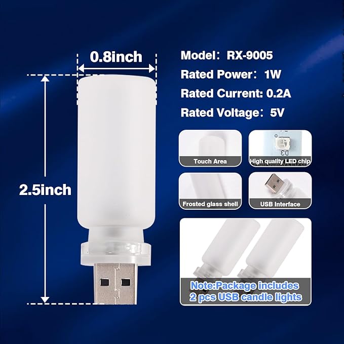 Portable Touch controll LED Night light, Mini USB Bulb Lamp for car decoration atmosphere,glass bottle 13-Mode Dimmable night lights plug into wall for bedroom,kids room,bathroom and hallway,2 Pack