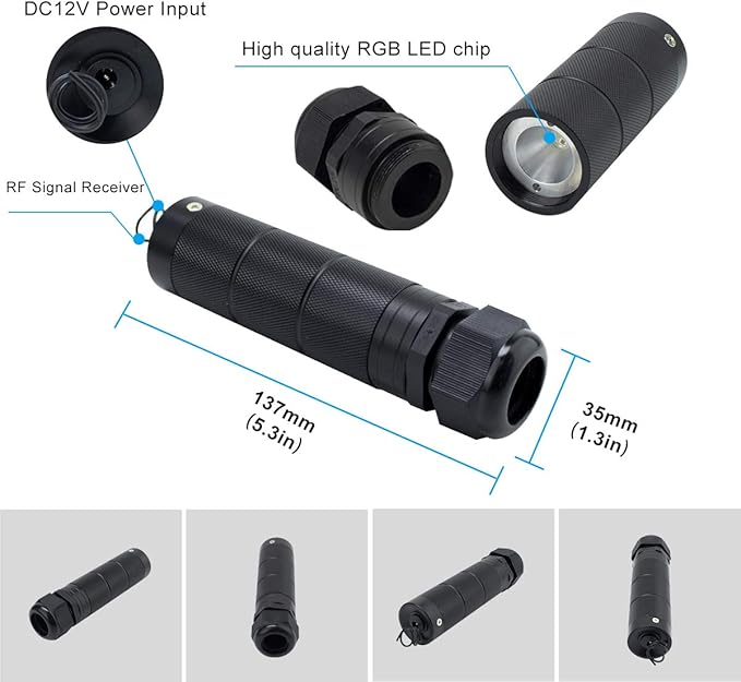 AZIMOM Bluetooth/RF Control 6W Car Use Sound Activated Fiber Optic Light Box Engine Music Sensor Mode RGBW Starlight Engine Driver for Car Indoor Star Lighting Decoration