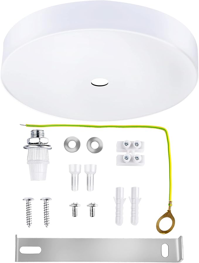 Arturesthome 4.7" White Ceiling Plate Light Kit Rewind Single Hole with Hardware,Ceiling Canopy for Pendant Lighting or Chandelier,Easier to Install Than Standard Canopies