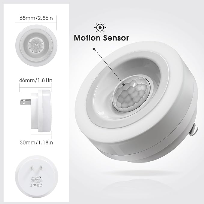 Briignite Motion Sensor Night Light Blue, [2 Pack] Night Lights Plug into Wall, Auto On/Off Motion Activation Nightlight, Energy-Saving 0.6W LED Blue Night Light, Ideal for Kids, Bedroom, Bathroom