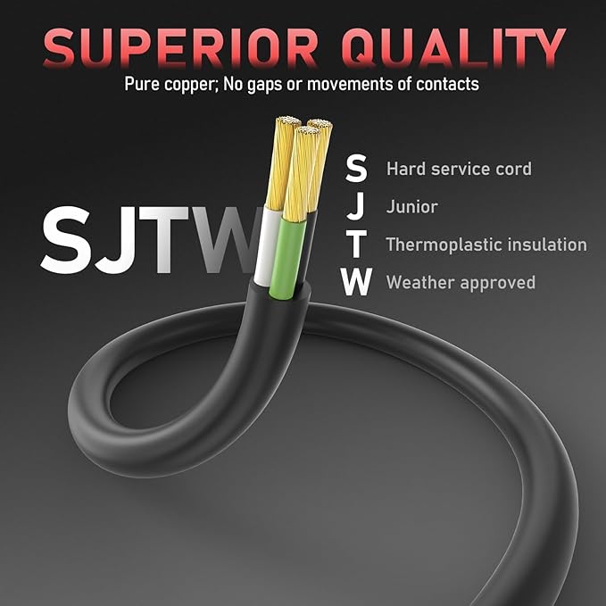 YESWELDER 20ft 15Amp 12AWG Welder Extension Cord,250 Volt Welding Cord,Nema 6-50 Power Extension Welding Machine Cord with ETL Approved