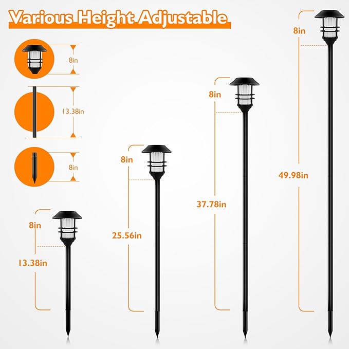 ZOOHAR Solar Pathway Flame Lights - Outdoor Solar LEDs with Metal Construction, Waterproof, Perfect for Gardens, Pathways, Patio, Balcony & Pool, 2 Packs