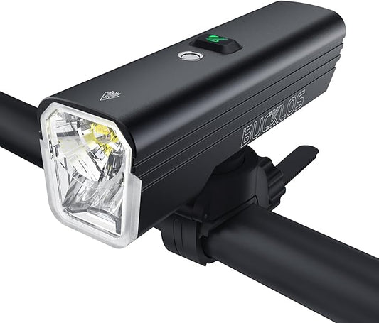 BUCKLOS 1000/1500/2000 Lumens Ultra Bright Bike Lights for Night Riding, Bicycle Headight with Auto-Dimming LED USB Rechargeable 7/5 Modes, IPX5 Waterproof Front Light,Long Battery Powered