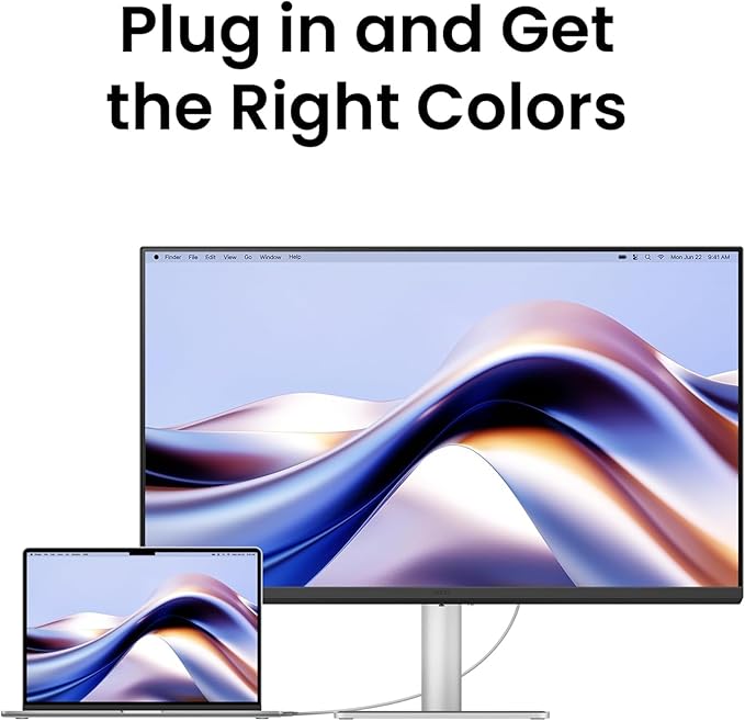 BenQ MA270UP 27” 4K 3840x2160 Monitor for MacBook® Pro/Air, Dual USB-C, 90W Power Delivery, Mac Color Match, USB Hub, Brightness & Volume Control on Mac, Height & Tilt Adjustable Stand, P3 Color Gamut