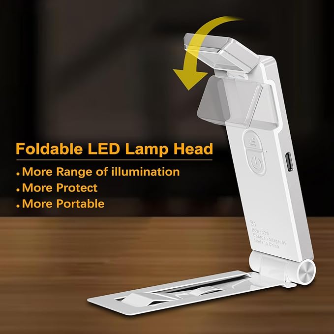 VTIGER Reading Light, USB Rechargeable Book Light for Reading in Bed,Foldable Clip-on LED Booklight, 3 Amber Colors & 4 Brightness Dimmable,Long Lasting Portable Bookmark Lamp for Book Lovers, Kids
