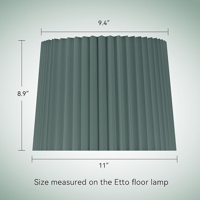 Etto Pleated Lamp Shade, 9" High, Replacement Lampshade for Empire and Drum Floor Lamps, Fits Multiple Styles, Effortless Setup(Olive Green)