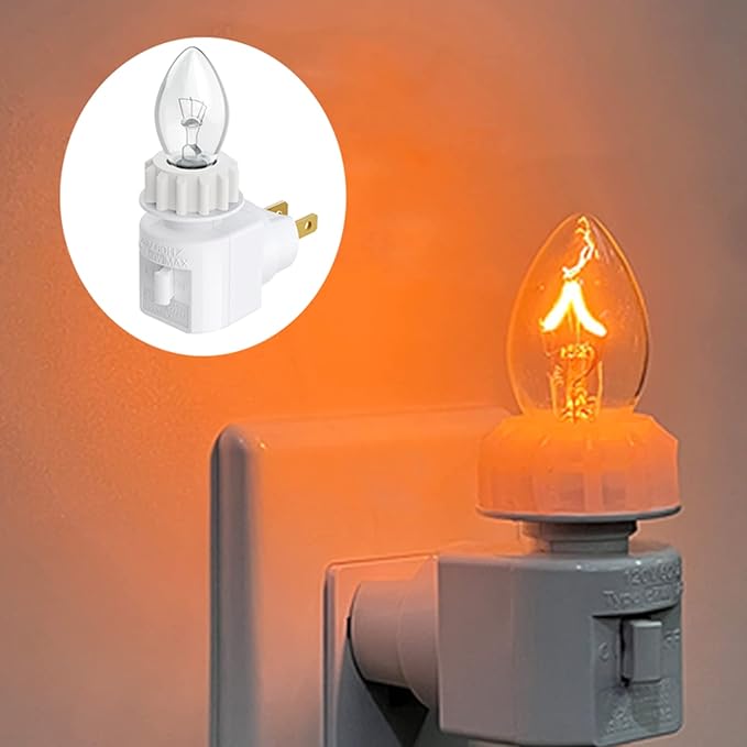 TWDRTDD Night Light 2 Pin Plug in Base, 360° Rotatable Waterpfoof Nightlight with On/Off Switch for Himalayan Salt Wall Lamp (White)