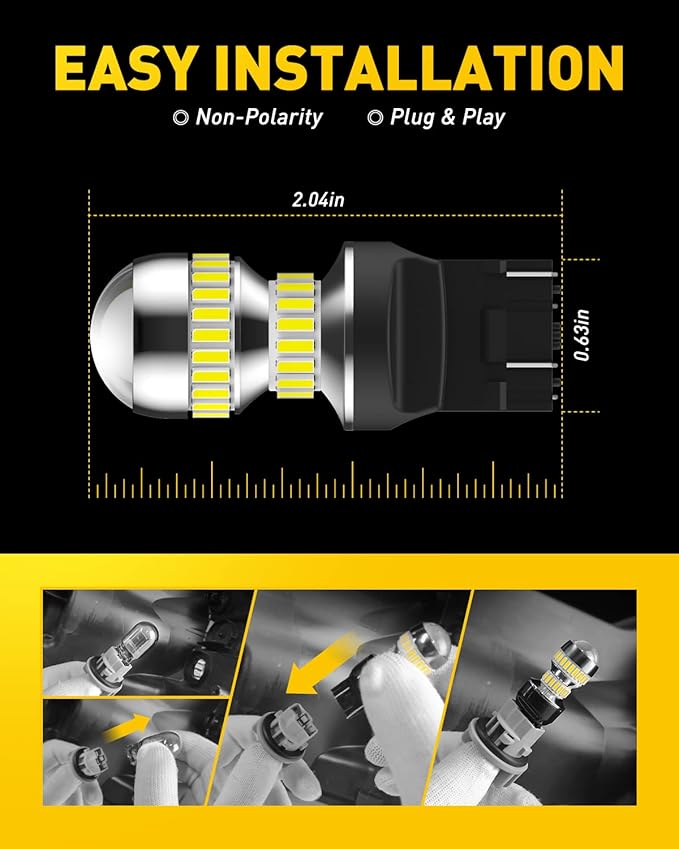 AUXITO Upgraded 7440 7443 LED Bulbs for Reverse Lights T20 7441 7444 LED Replacement Light Kit for Backup Tail Brake Signal Parking DRL Lights, 6000K Xenon White