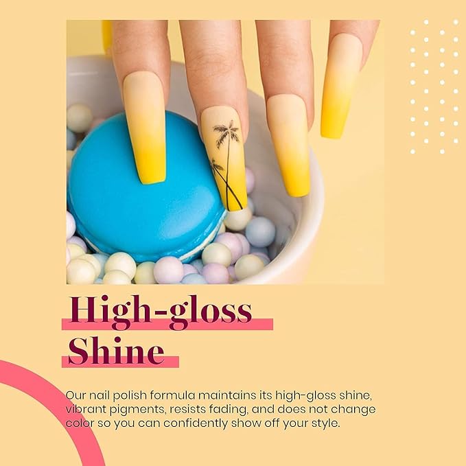 beetles Gel Polish, 15ml Canary Yellow Color Gel Polish Soak Off LED Nail Lamp Gel Polish Nail Art DIY Home Manicure Salon Gel 0.5OZ