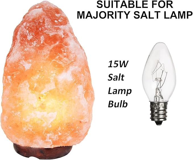 28 Pack Salt Lamp Light Bulbs 15 Watt, Himalayan Salt Lamp Original Replacement Bulbs E12 Socket Long Lasting Incandescent Bulbs Warm Light