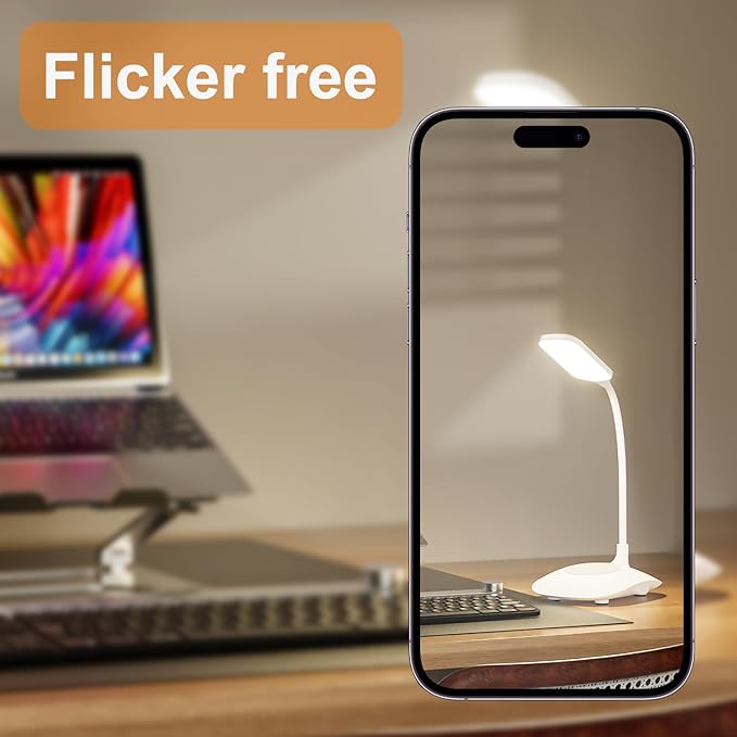 LED Desk Lamp with Touch Control Dimmable, Office Desk Light Office Lamp with Adjustable Gooseneck Table Lamp, Flexible Goose Neck Study Lamps, Reading Lamp Table Lamp for Bedroom Bedside