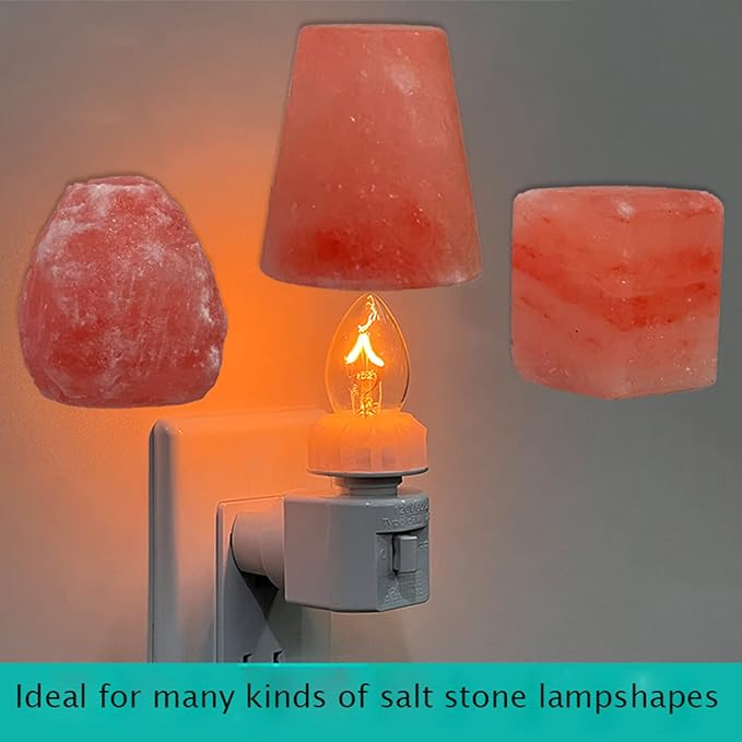 TWDRTDD Night Light Plug in Base, 360° Rotatable Waterpfoof Nightlight with On/Off Switch for Himalayan Salt Wall Lamp,Wall Light (White)