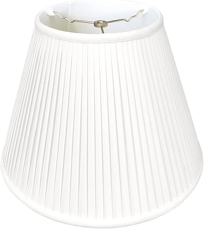 Royal Designs, Inc. Deep Empire Side Pleat Basic Lamp Shade, BSO-728-14WH, White, 8 x 14 x 11