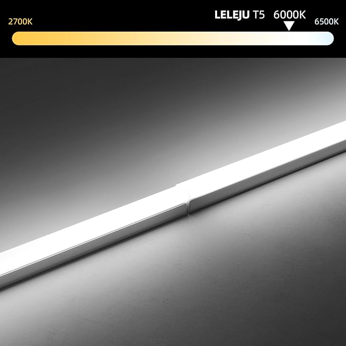 LED Under Cabinet Lighting, 1FT, 5W, 6000K, 500lm, Under Counter Lights for Kitchen, Shop, Corded Electric withON/Off Switch (Pack of 2)