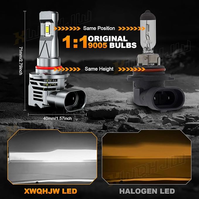 Compatible for 2003 2004 2005 2006 Chevy Silverado Fog Lights 1500 2500 3500HD, 9005 High Beam 9006 Low Beam 9145/9006 Fog Light Bulbs, 6000K Bright White, Pack of 6