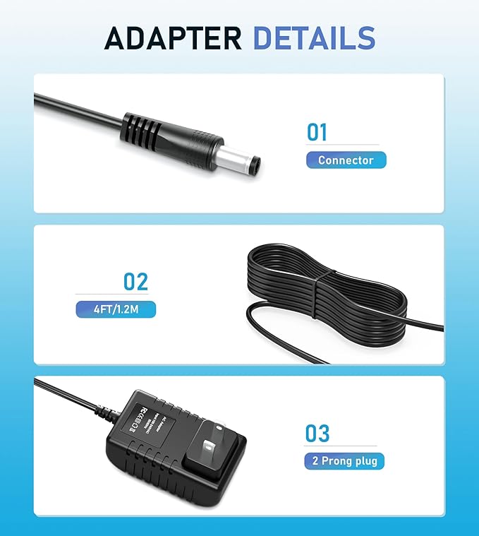 24V AC Adapter Charger Compatible with Govee H6078 RGBIC Floor Lamp LED Wi-Fi App Control Smart lamp Power Supply Cord Mains PSU