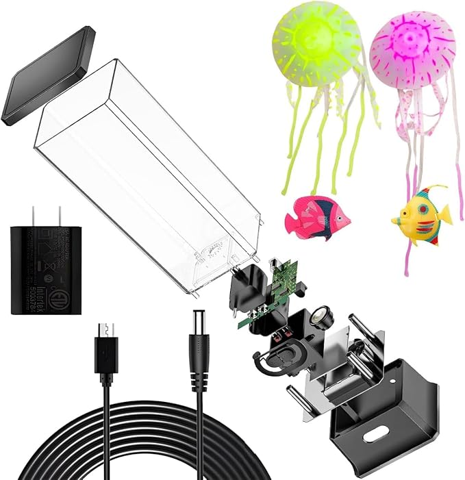 COLORLIFE Cool Electric Jellyfish Lamp with Bluetooth Speaker Music Gift for Boys Girls Adults Aquarium Tank Sensory Mood Night Light for Decorate Relax