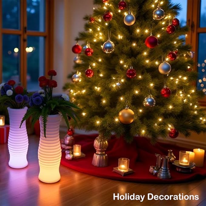 LED Vase Night Light, 20-in Rechargeable LED Planter Light, 16 Colors & 4 Modes Cordless Flower Pot with Remote, Waterproof & Sturdy Floor Mood Lamp for Living Room Bedroom Yard Wedding Party Decor
