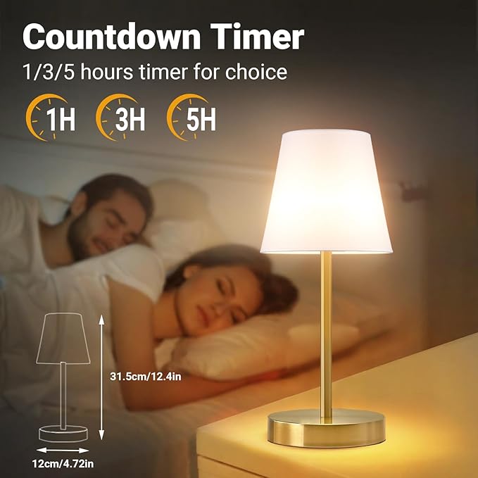 1 Pack Cordless Table Lamp Rechargeable, 10000 mAh Portable LED Battery Operated Lamp with Remote Control, 10 Colors Dimmable Touch Desk Light with Timer for Bedside Night Light Outdoor Patio Camping